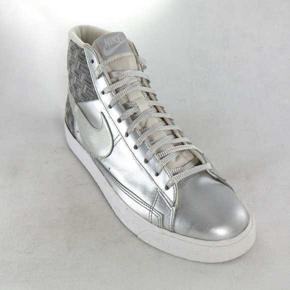 Nike Other - Pair NIKE Blazer SP Metallic Silver/White Sneakers VTG Sz 10 US M 11.5 W